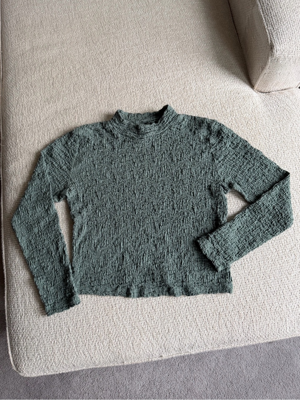 A New Day Women’s Sage Green Textured Mock Neck Sweater